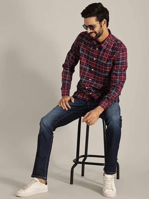 Indian Terrain Men Checkered Multicolor Shirt